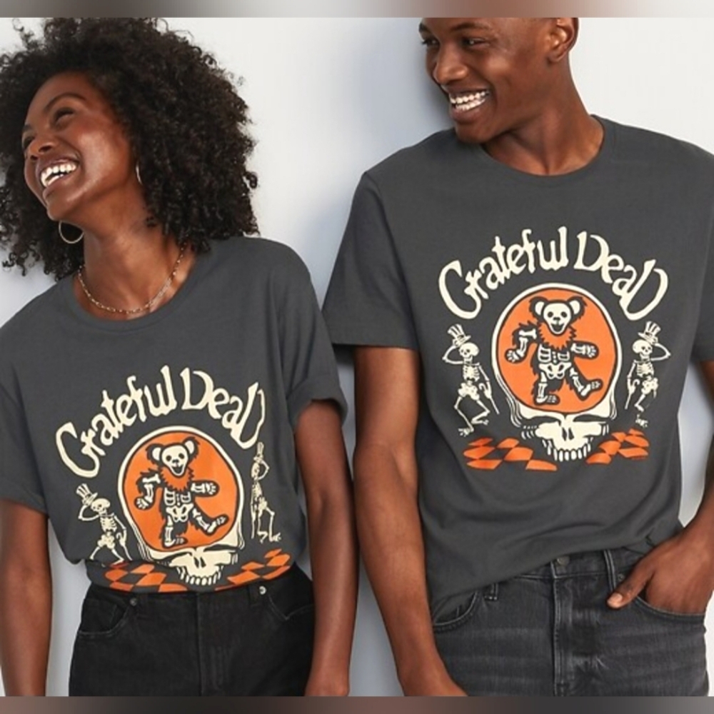 New Grateful Dead Tee Skeleton Skull Dancing Around Sun Bear Unisex Tee Tshirt